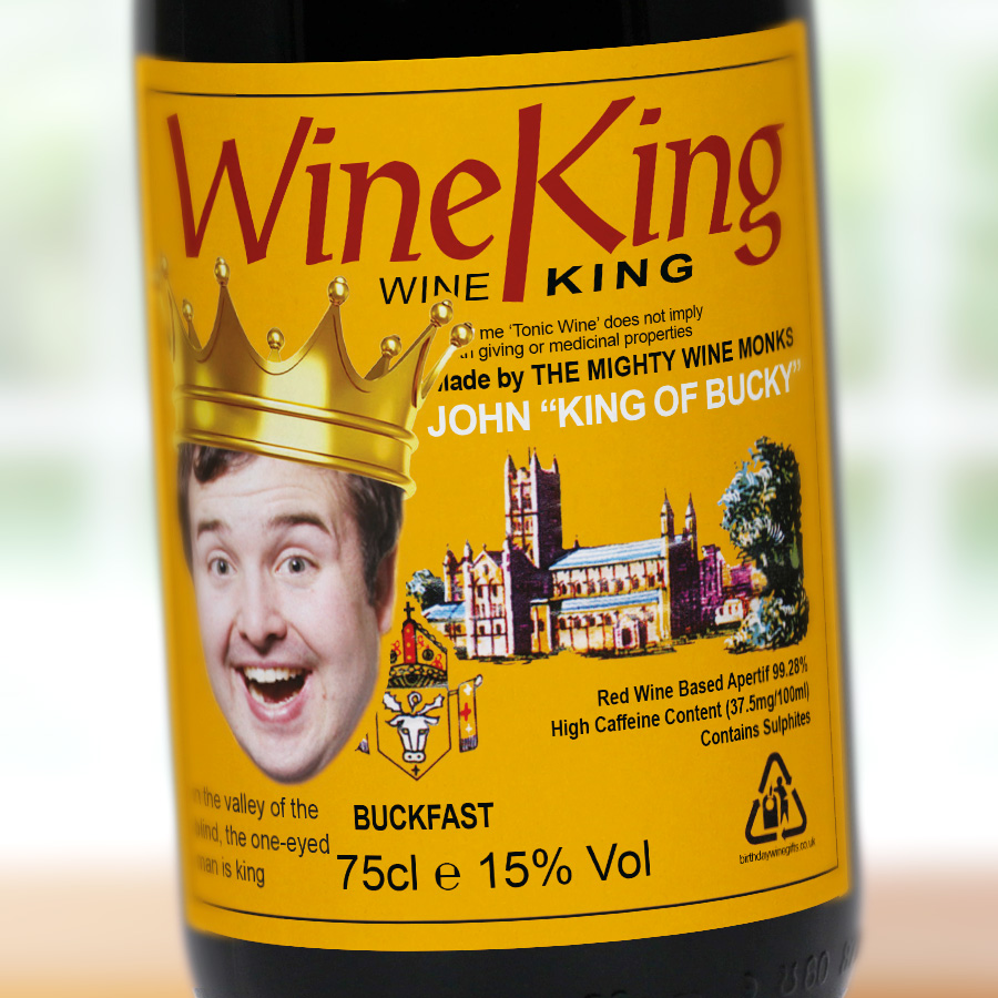 Wine King Personalised Buckfast Bottle Photo Gift