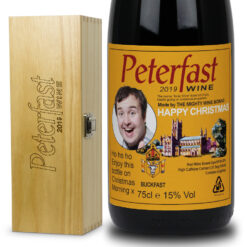 Personalised Buckfast Bottle & Engraved Wooden Box Gift Set