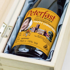 Personalised Buckfast Bottle & Engraved Wooden Box Gift Set