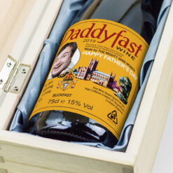 Fathers Day Gift Personalised Buckfast & Engraved Wooden Box Set