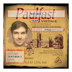 Personalised Buckfast Bottle Vintage Label & Engraved Box Gift