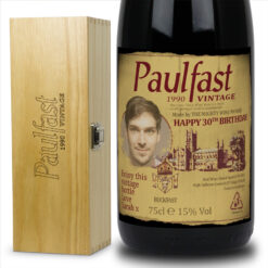 Personalised Buckfast Bottle Vintage Label & Engraved Box Gift