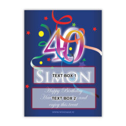 40th Birthday Personalised Birthday Gift Labelled Wine