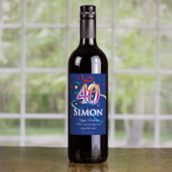 40th Birthday Personalised Birthday Gift Labelled Wine
