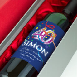 40th Birthday Personalised Birthday Gift Labelled Wine