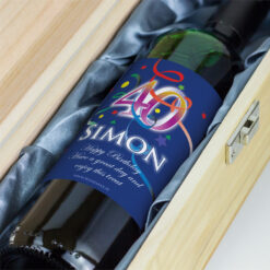 40th Birthday Personalised Birthday Gift Labelled Wine