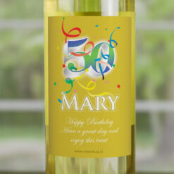 50th Birthday Personalised Birthday Gift Labelled Wine