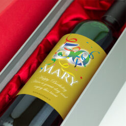 50th Birthday Personalised Birthday Gift Labelled Wine