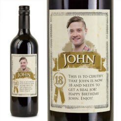 18th Birthday Present Personalised Birthday Wine