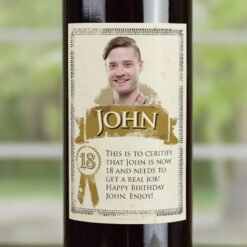 18th Birthday Present Personalised Birthday Wine
