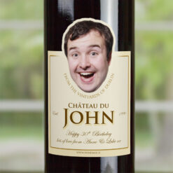 18th Birthday Gift BIG FACE Personalised Wine