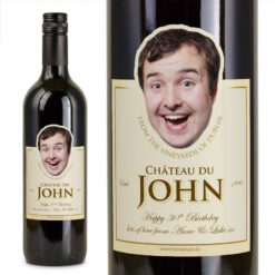 18th Birthday Gift BIG FACE Personalised Wine