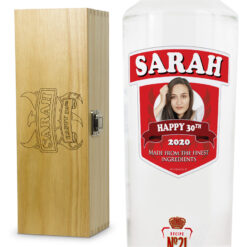 Personalised Smirnoff Vodka Bottle & Engraved Wooden Box