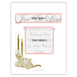 Gold Candlelight Rose Personalised Wedding Labelled Wine