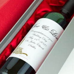 Gold Candlelight Rose Personalised Wedding Labelled Wine