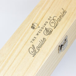 Gold Heart Personalised Wedding Champagne & Engraved Wooden Box