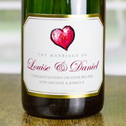 Gold Heart Personalised Wedding Champagne