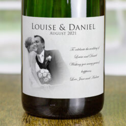 Personalised Wedding Champagne & Engraved Wooden Box