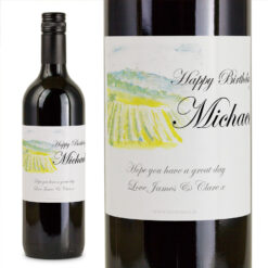 Watercolour Personalised Gift Labelled Wine