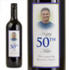 Electric Blue Personalised Gift Labelled Wine