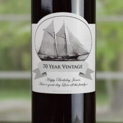 Schooner Personalised Birthday Gift Labelled Wine