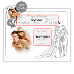 Silver Bride and Groom Personalised Wedding Labelled Wine