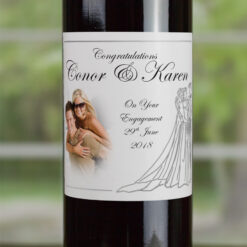 Silver Bride and Groom Personalised Wedding Labelled Wine