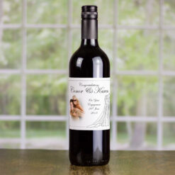 Silver Bride and Groom Personalised Wedding Labelled Wine