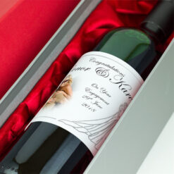 Silver Bride and Groom Personalised Wedding Labelled Wine
