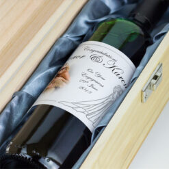 Silver Bride and Groom Personalised Wedding Labelled Wine
