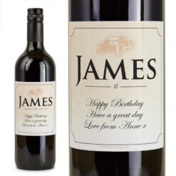 Classic Car Personalised Birthday Gift Labelled Wine