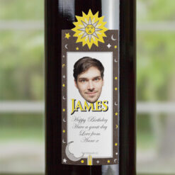Sun Moon Stars Personalised Birthday Gift Labelled Wine