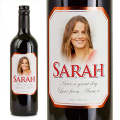 Red Bevel Personalised Gift Labelled Wine