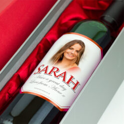 Red Bevel Personalised Gift Labelled Wine