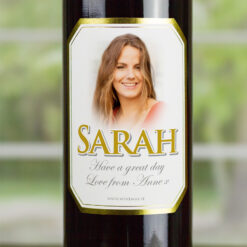 Gold Bevel Personalised Gift Labelled Wine