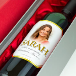 Gold Bevel Personalised Gift Labelled Wine