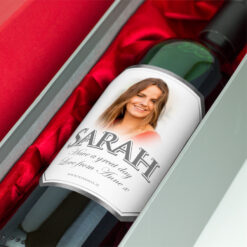 Silver Bevel Personalised Gift Labelled Wine