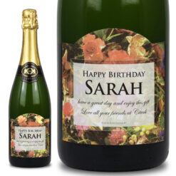 Bouquet Personalised Gift Labelled Wine