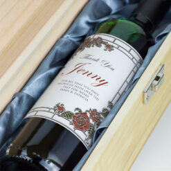 Stained Glass Roses Personalised Wedding Labelled Wine