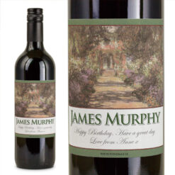 Giverny Garden Personalised Gift Labelled Wine