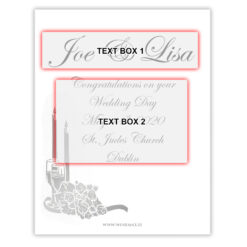 Silver Candlelight Rose Personalised Wedding Labelled Wine