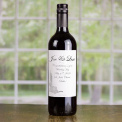 Silver Candlelight Rose Personalised Wedding Labelled Wine