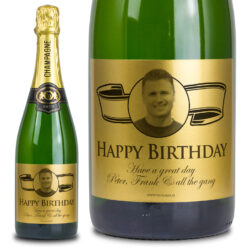 Birthday Gift for Men Gold Label Personalised Birthday Champagne