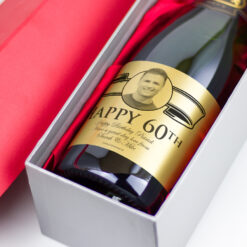 60th Birthday Gift Gold Label Personalised Birthday Champagne