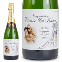 Gold Bride and Groom Personalised Wedding Labelled Wine