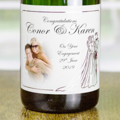 Gold Bride and Groom Personalised Wedding Labelled Wine