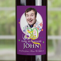 30th Birthday Personalised Birthday Gift Labelled Wine