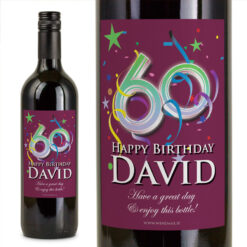 60th Birthday Personalised Birthday Gift Wine