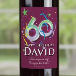 60th Birthday Personalised Birthday Gift Wine