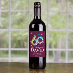 60th Birthday Personalised Birthday Gift Wine